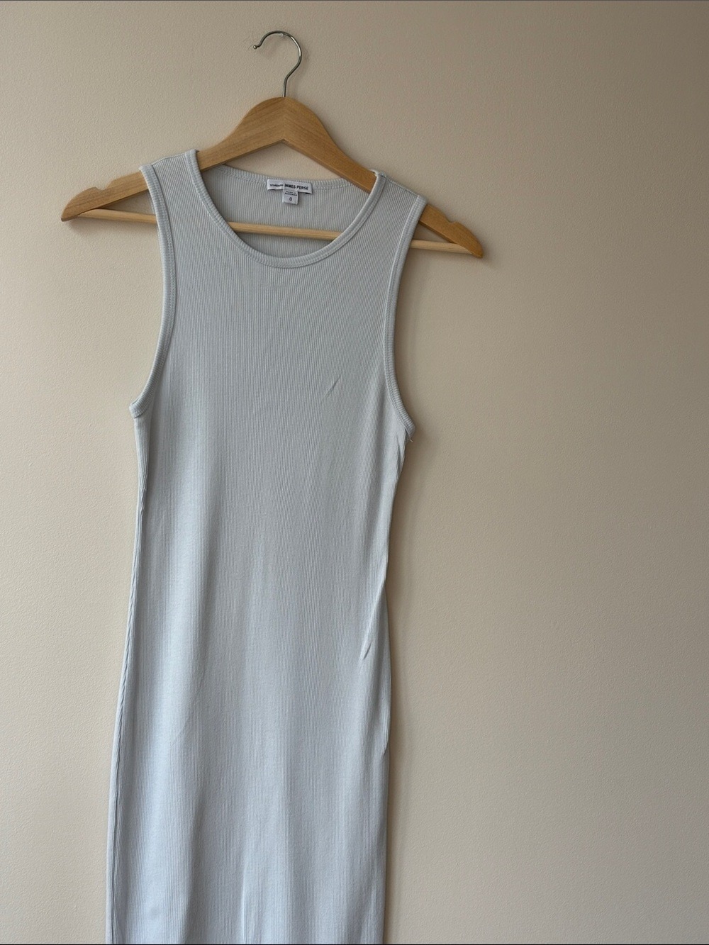 James Perse Light White Ribbed Tank Maxi Dress - Picture 3 of 6